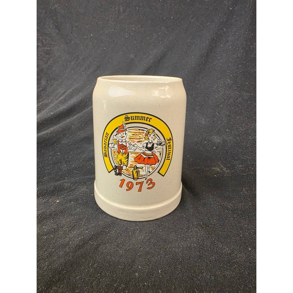 Gerz 1973 Bavarian Summer Festival Beer Stein 0.5L Stoneware Mug Germany Vintage